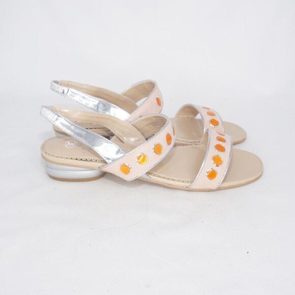 Rara Avis Orange Jeweled Sandals, Size 6.5 - Picture 5 of 8